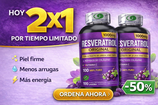RESVERATROL 1000mg ORIGINAL | Piel más firme y energía desde adentro